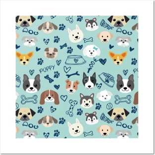 Every Cute Dog Pattern Graphic illustration Posters and Art